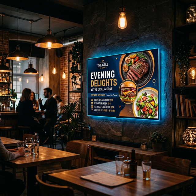 EZDOOH in action at a restaurant